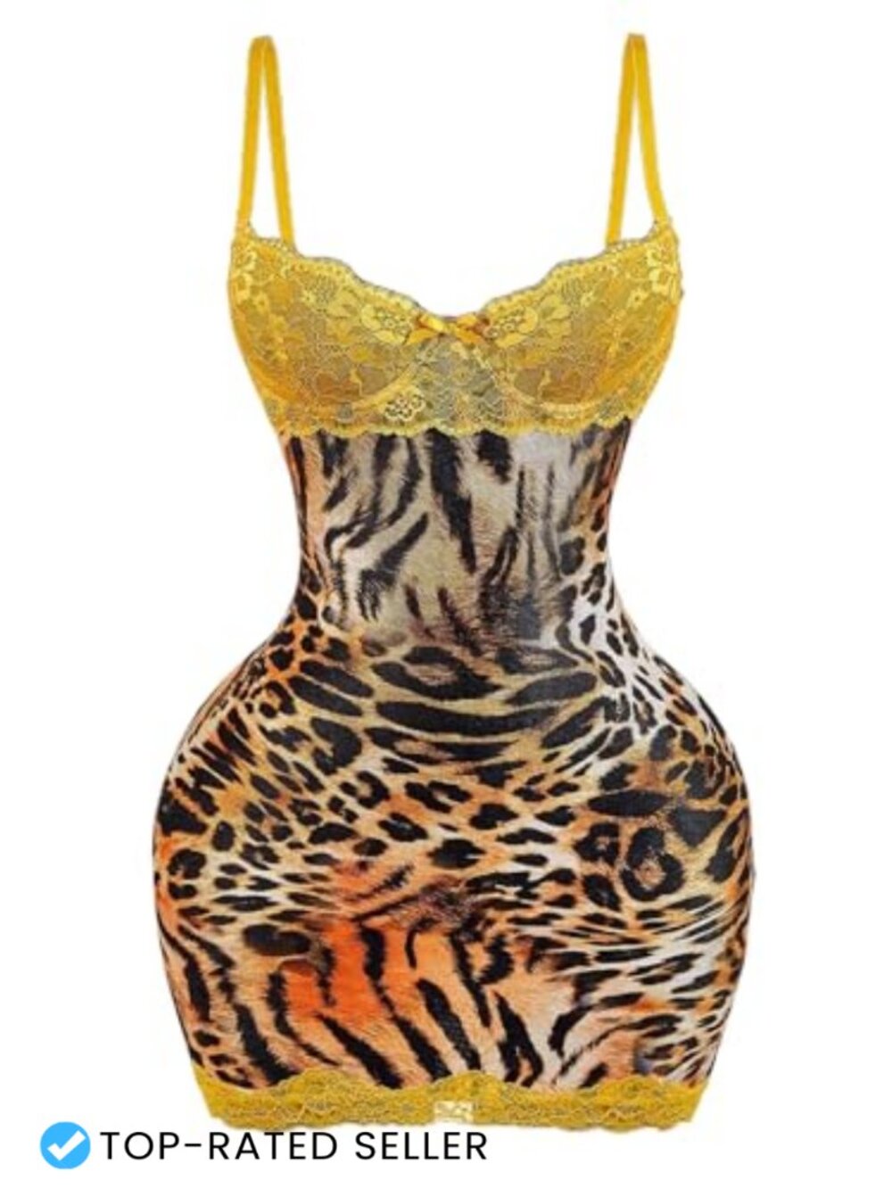 Y2K Leopard Print Lace Bodycon Mini Dress Spaghetti Strap Party Club